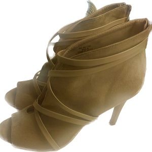 Sexy strappy peep toe booties